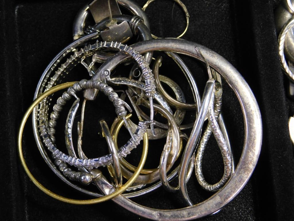Sterling Silver - Single Earrings - 40.01 Grams TW: See Photos For Details and Condition