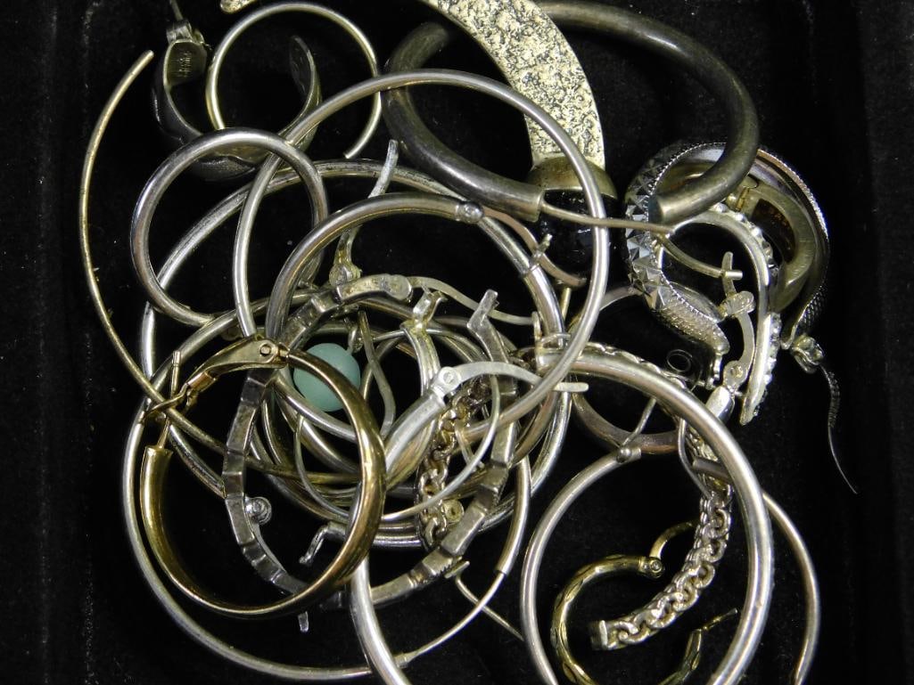 Sterling Silver - Single Earrings - 42.56 Grams TW: See Photos For Details and Condition