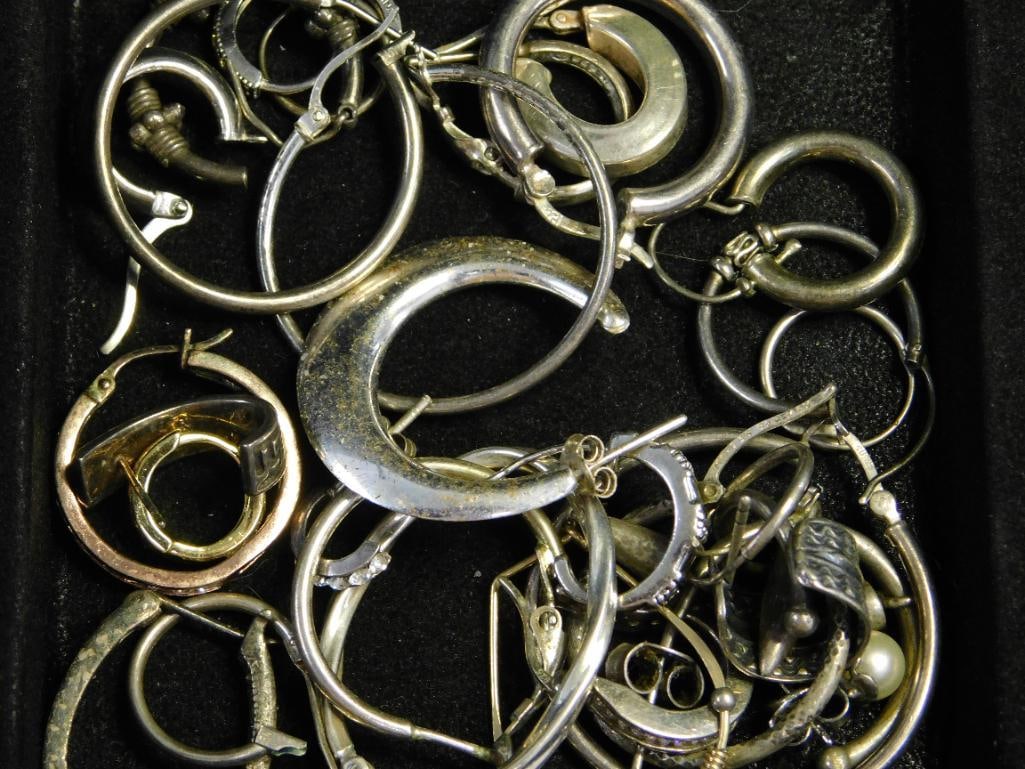 Sterling Silver - Single Earrings - 41.15 Grams TW: See Photos For Details and Condition