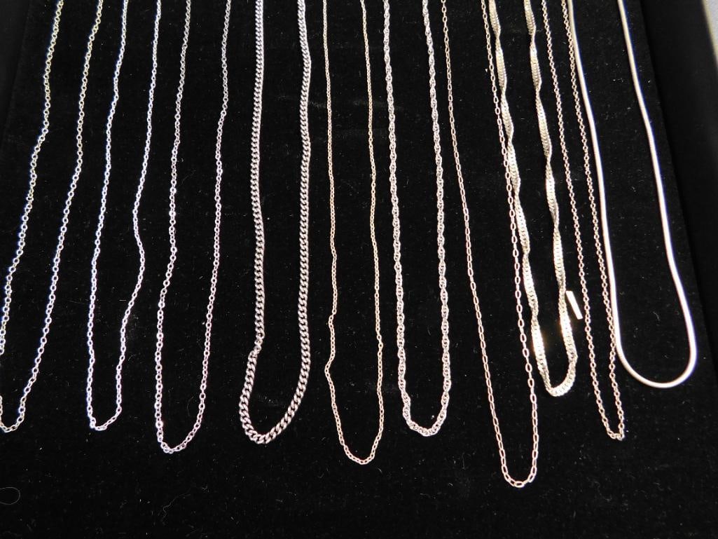 Sterling Silver - 10-18" Chains - 23.10 Grams (1 of 9)