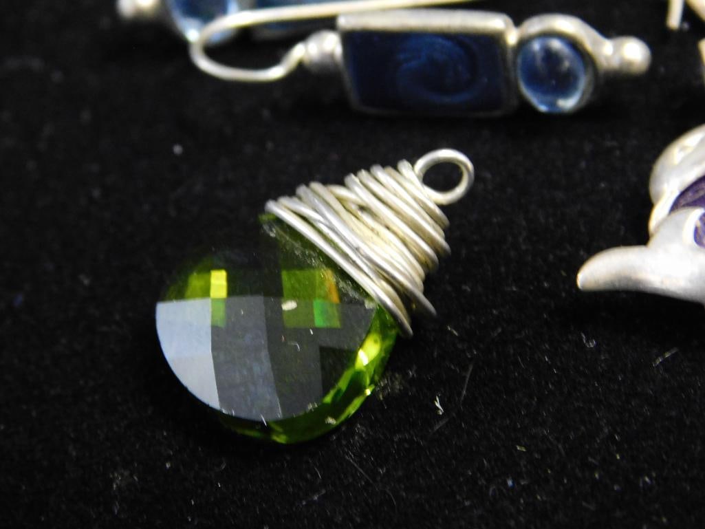 Sterling Silver - Group of Earrings and Pendants - 20 Grams TW - 6