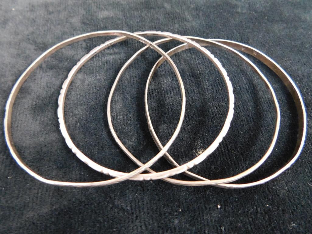 4 Bangle Bracelets - 22.78 Grams - 6