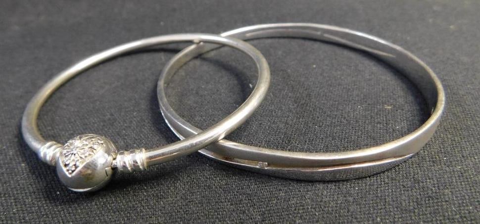 Sterling Silver - 2 Bangle Bracelets - 26.0 Grams (1 of 7)