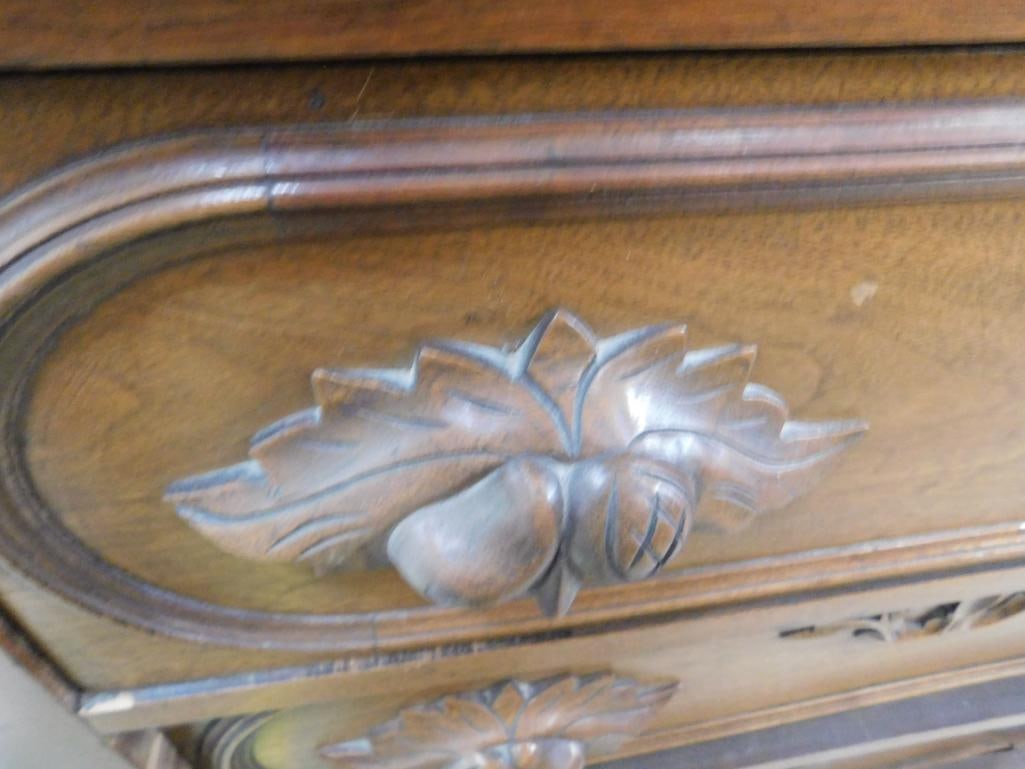 Victorian Marble Top Oak Dresser with Glove Boxes - 39" x 36" x 18.5" - 6