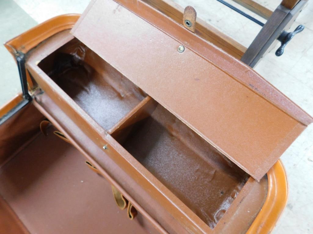 Vintage Leather Top Open Doctor s Bag - 12" x 17.5" x 8.5" - 7