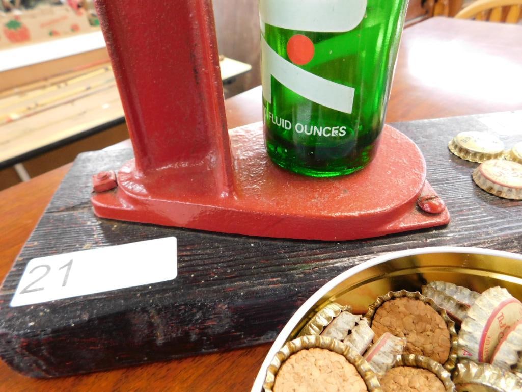 Vintage Big Ben Bottle Capper with Extra Caps - 24"x 15" x 5.5" - 7