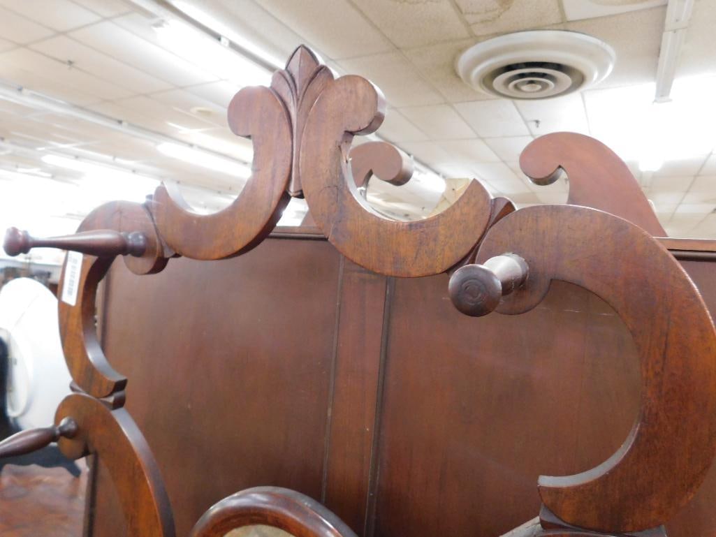 Vintage Ornate Swan Head Hall Tree - Cast Iron Umbrella Trays - 81" x 31" x 13" - 3