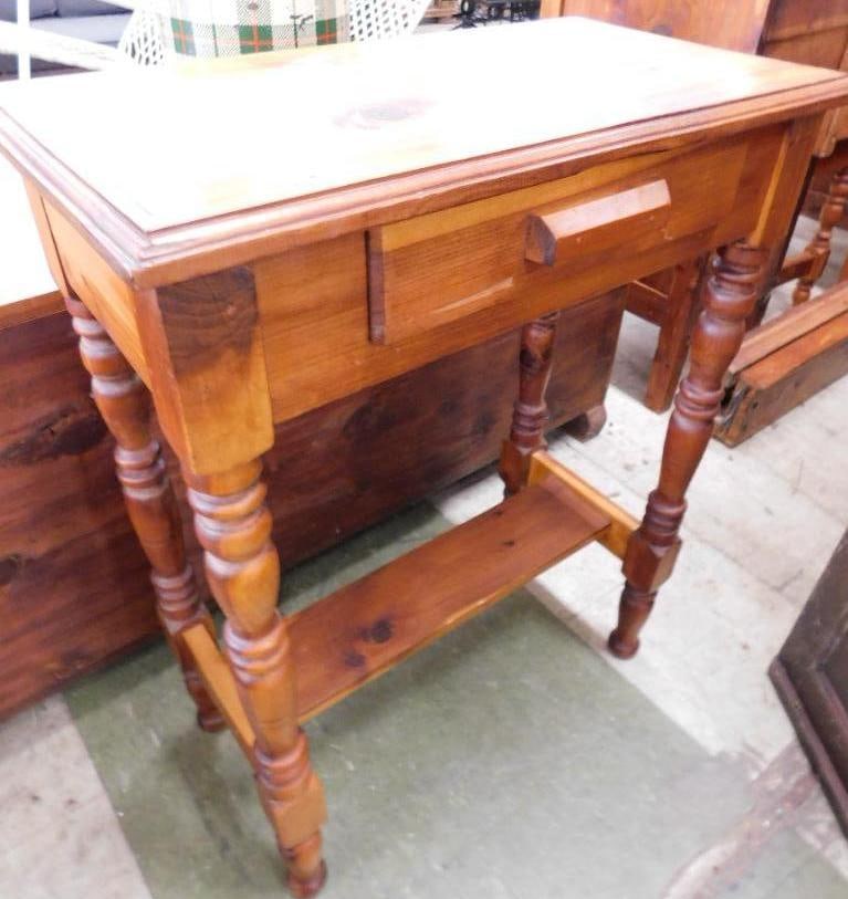 Hand Made 1 Drawer Cedar Foyer / Sofa Table - 29.5" x 23" x 12": See Photos For Details and Condition 