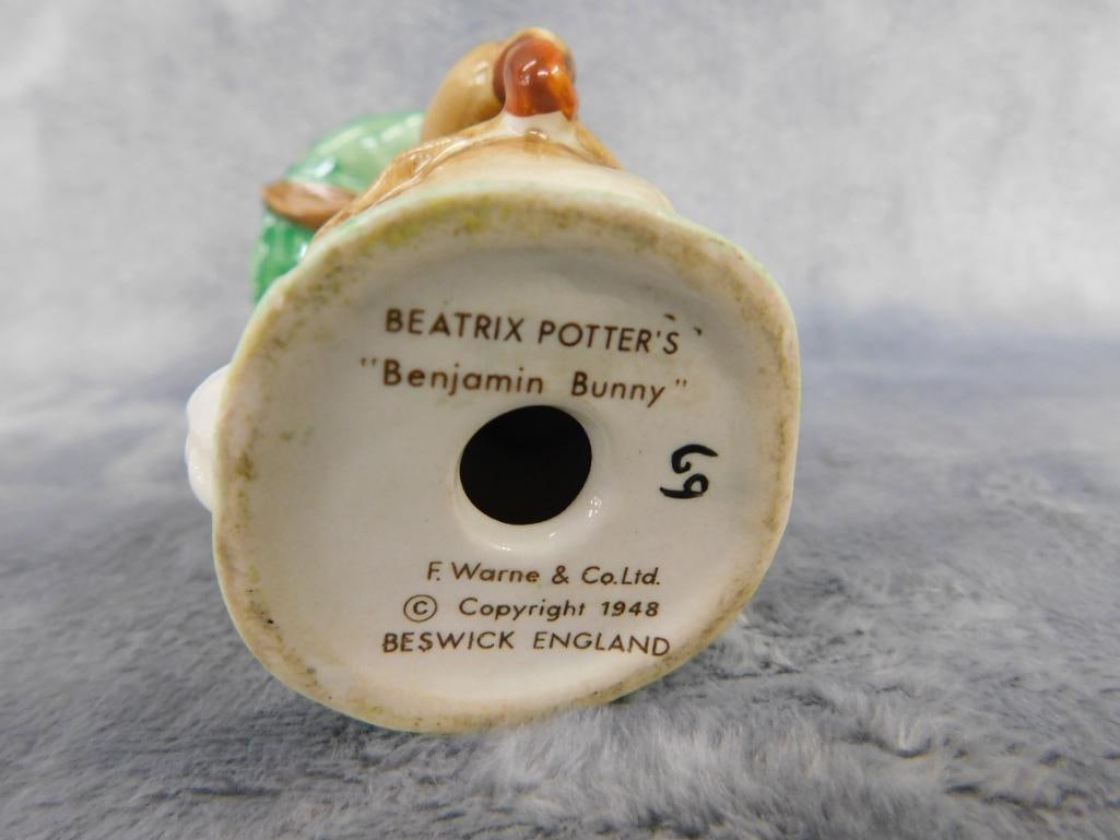 Group of 3 Beswick Beatrix Potter Figures - "Simpkin" - "Benjamin Bunny" - - 10