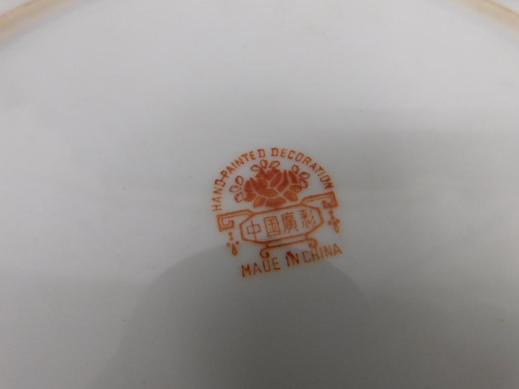 Box lot of Chinese Porcelain - 5 Demi Tasse Cups - 4 Coasters - 2-4" Fruit Dishes - 3