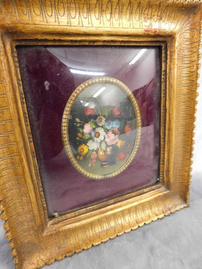 Vintage Wood Box with Mirror 3.75" x 9.25" x 6" - Wood Bank / Music Box 3" x 5.75" x 3.75" - 10