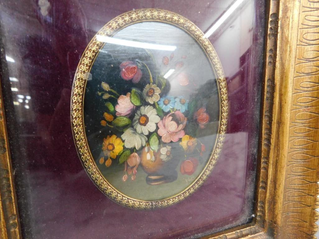 Vintage Wood Box with Mirror 3.75" x 9.25" x 6" - Wood Bank / Music Box 3" x 5.75" x 3.75" - 11