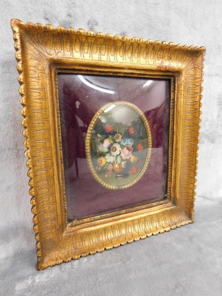 Vintage Wood Box with Mirror 3.75" x 9.25" x 6" - Wood Bank / Music Box 3" x 5.75" x 3.75" - 13
