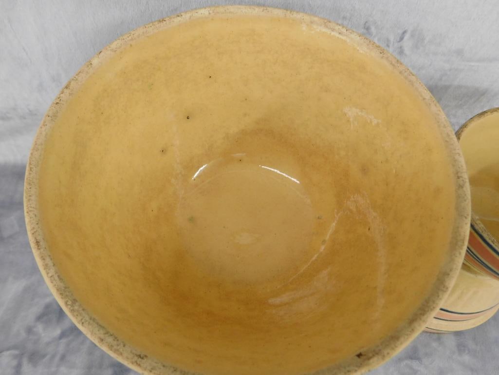 Vintage Set of 4 Pottery Mixing Bowls - 10.5" - 8.5" - 7.25" - 6" - 3
