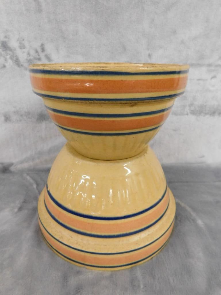 Vintage Set of 4 Pottery Mixing Bowls - 10.5" - 8.5" - 7.25" - 6" - 7