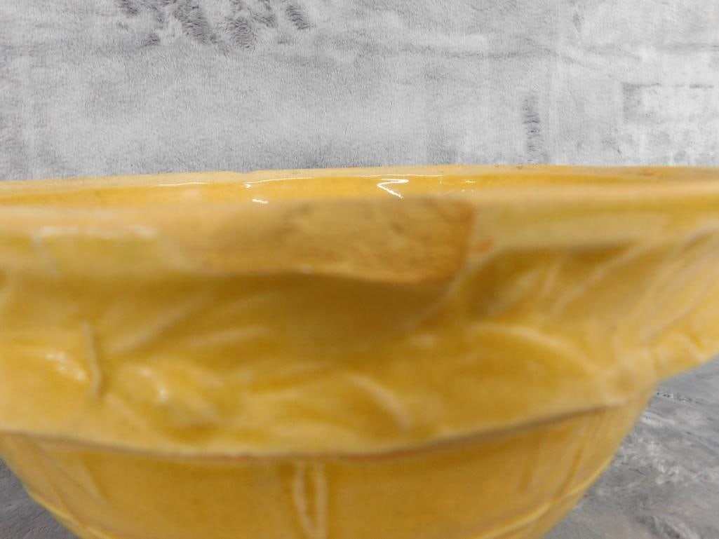 Vintage 8.25" Yellow Ware Mixing Bowl - 2 Chips - 2