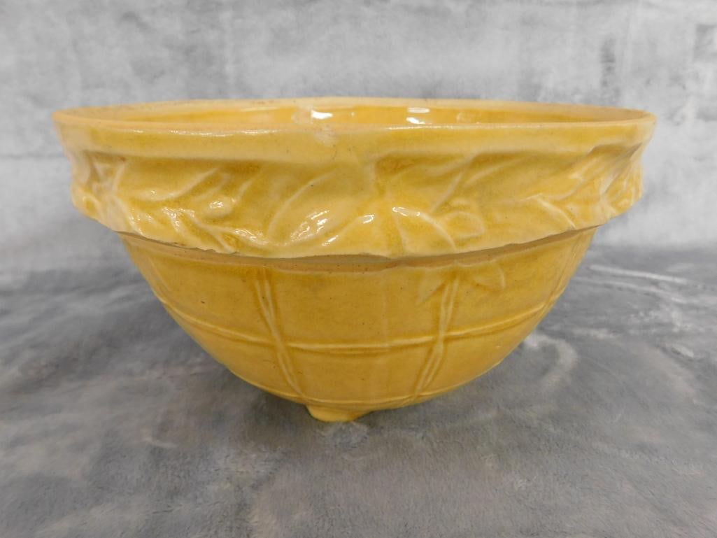 Vintage 8.25" Yellow Ware Mixing Bowl - 2 Chips - 8