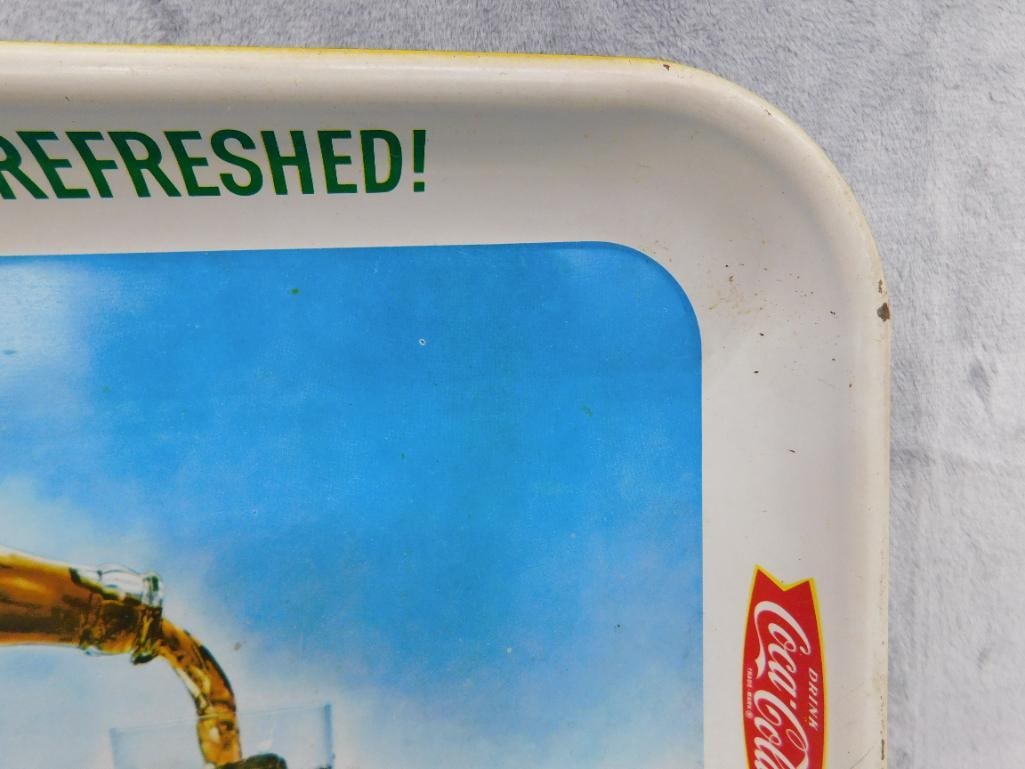 Vintage Coca Cola Metal Advertising Tray - As Is - 10.25" x 13.25" - 4