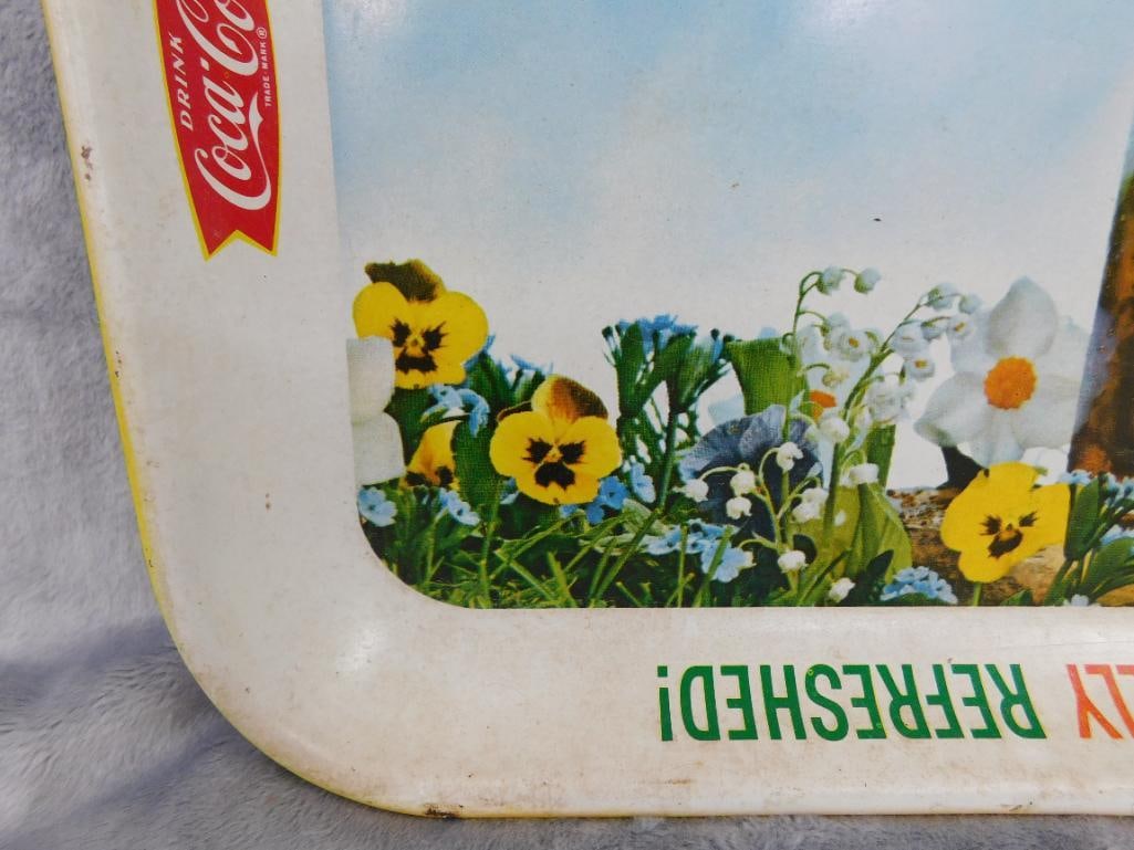 Vintage Coca Cola Metal Advertising Tray - As Is - 10.25" x 13.25" - 7
