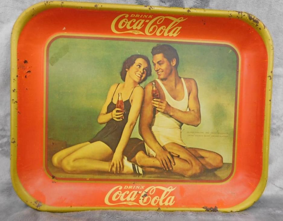 Vintage Coca Cola Metal Advertising Tray - As Is - 10.25" x 13.25": See Photos For Condition and Details