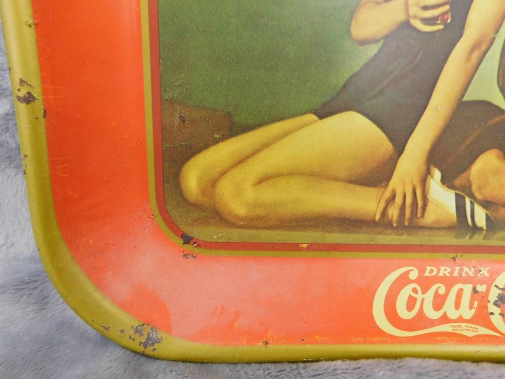 Vintage Coca Cola Metal Advertising Tray - As Is - 10.25" x 13.25" - 7