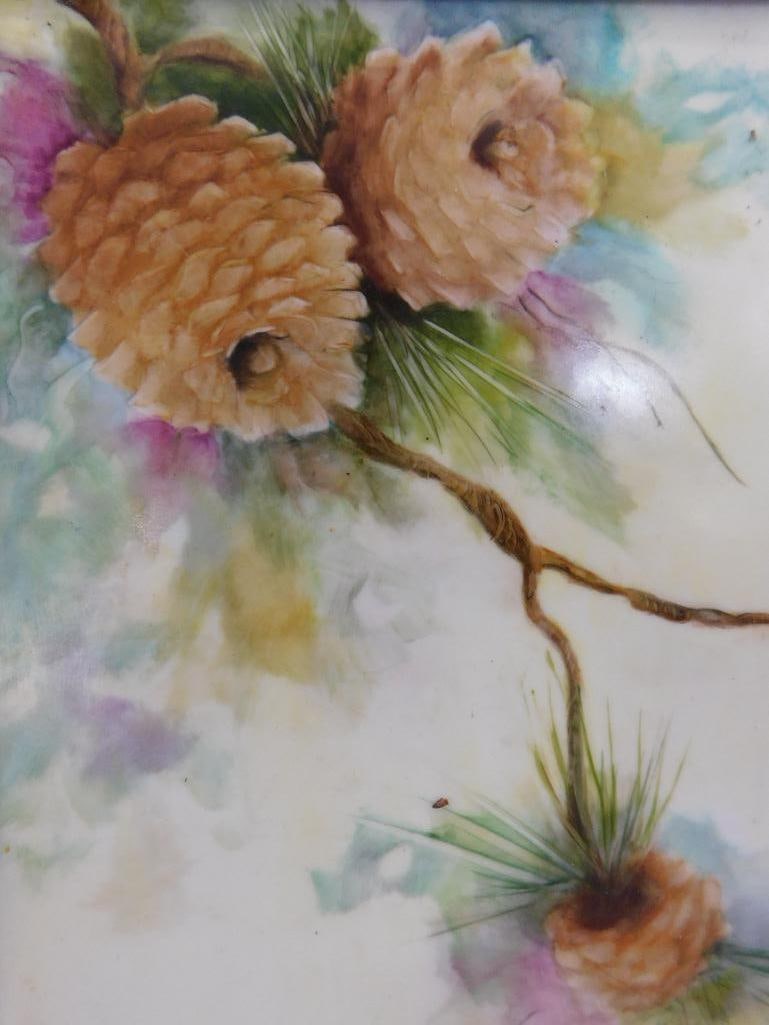 Vintage Framed Porcelain Tile - Signed Carol Catania - Seneca SC - 10.25" x 8.25" - 5