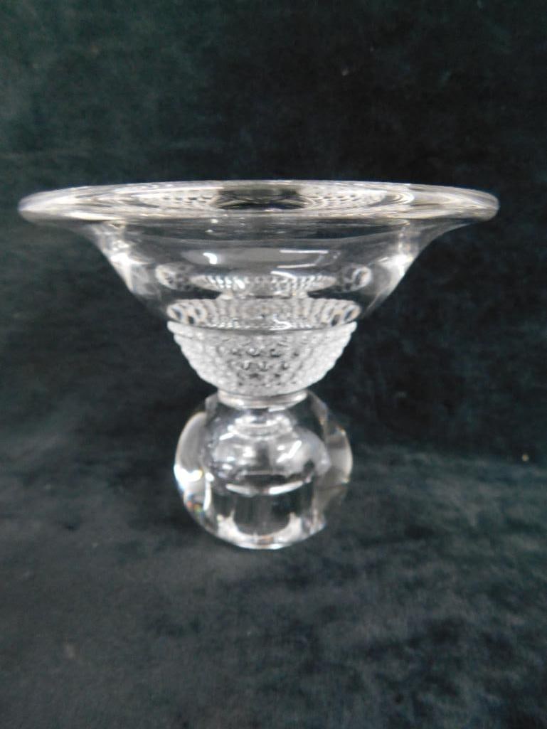 Group of 7 Duncan Miller Glass Pieces - Teardrop Pattern - Vase 8.5" x 4.75" - 6