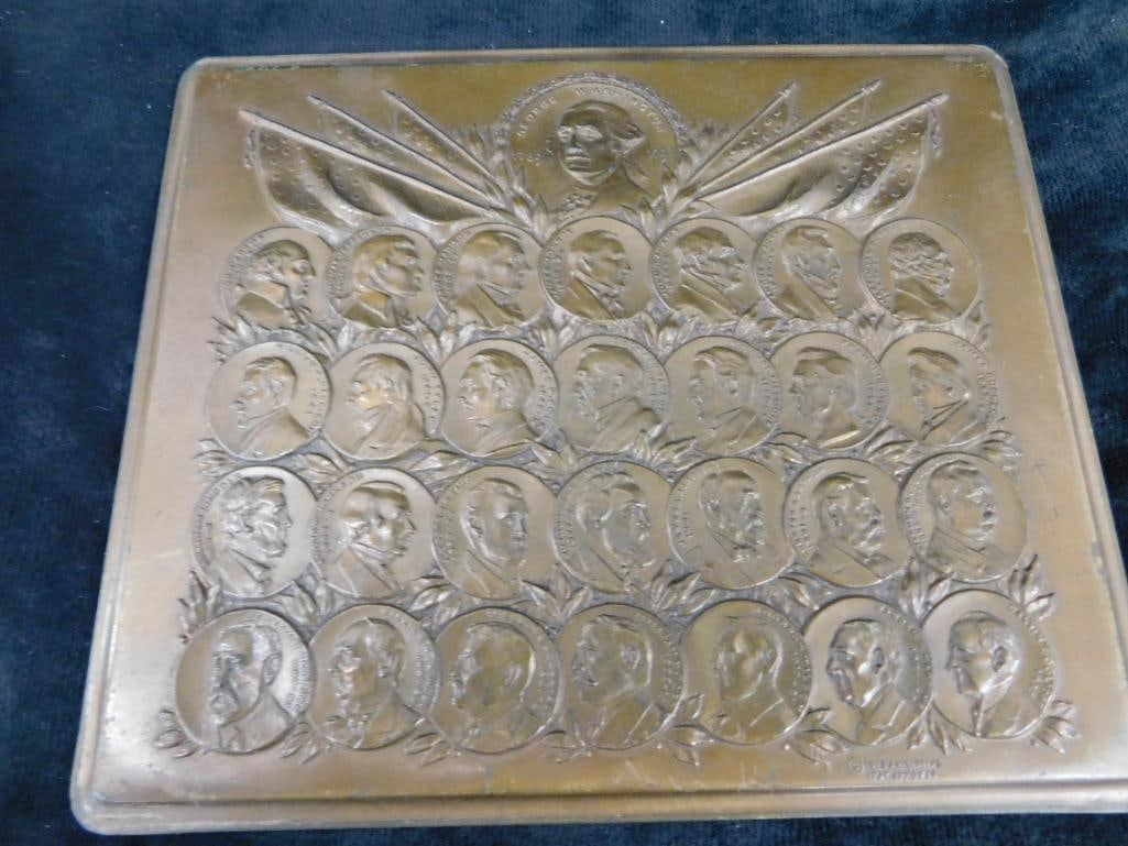 Vintage 1923-24 Metal Presidents Plaque with Booklet - 6.5" x 7.25" - 11