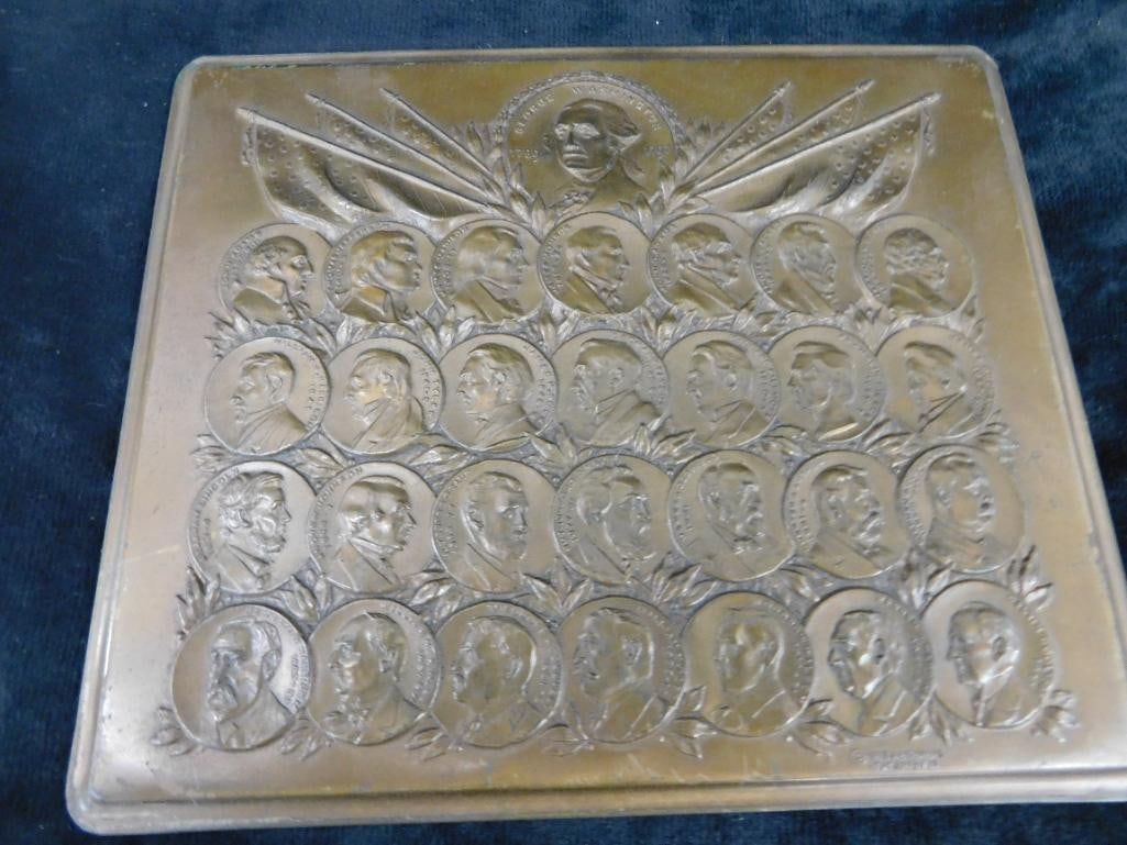 Vintage 1923-24 Metal Presidents Plaque with Booklet - 6.5" x 7.25" - 12