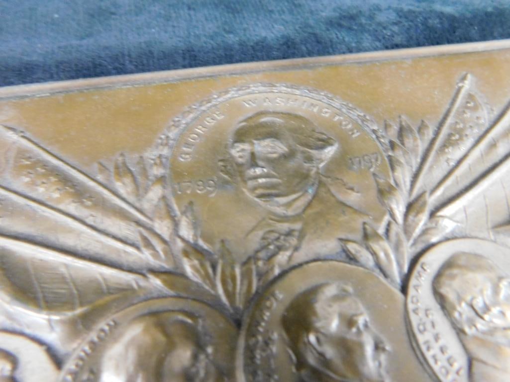 Vintage 1923-24 Metal Presidents Plaque with Booklet - 6.5" x 7.25" - 2