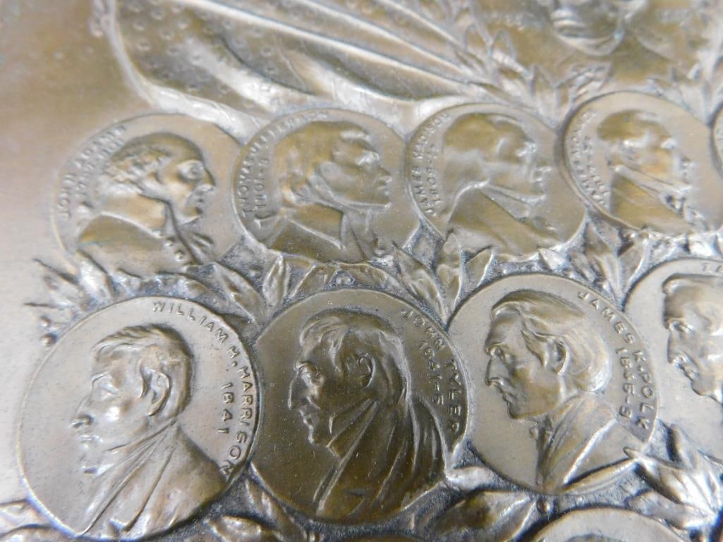 Vintage 1923-24 Metal Presidents Plaque with Booklet - 6.5" x 7.25" - 3