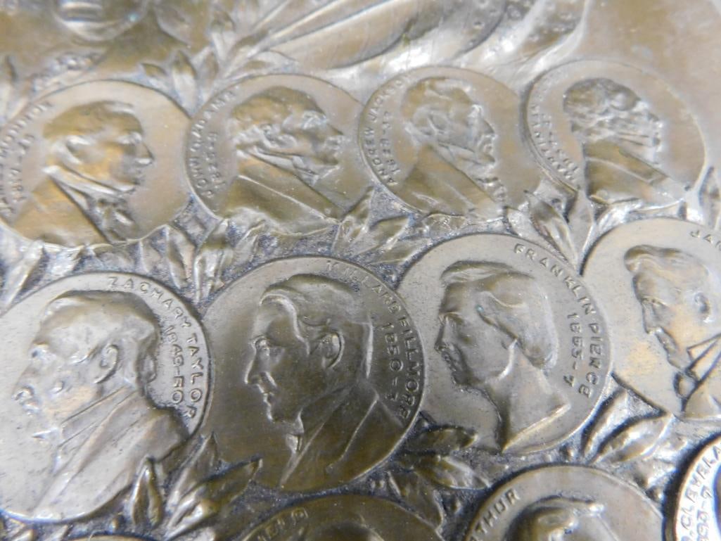 Vintage 1923-24 Metal Presidents Plaque with Booklet - 6.5" x 7.25" - 4