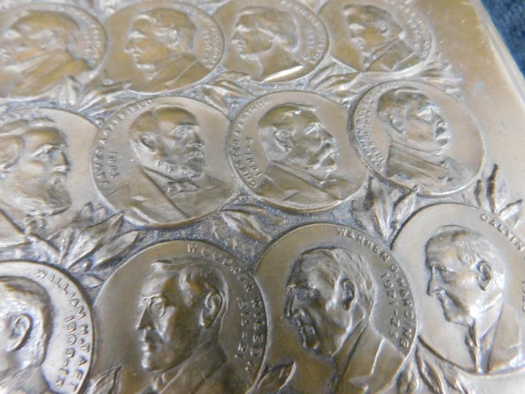 Vintage 1923-24 Metal Presidents Plaque with Booklet - 6.5" x 7.25" - 5