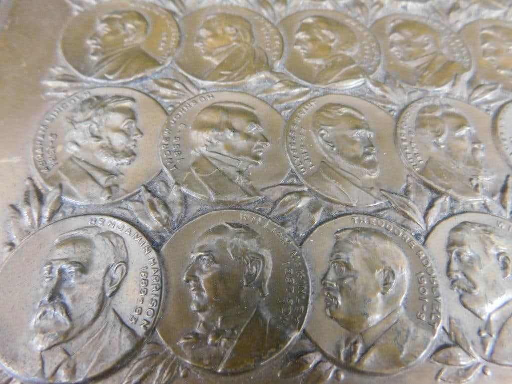Vintage 1923-24 Metal Presidents Plaque with Booklet - 6.5" x 7.25" - 6