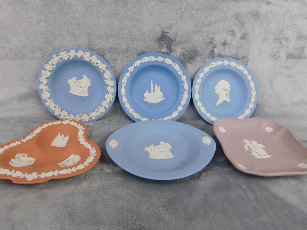 Group of 6 Wedgwood Jasperware 4.5" Ashtray / Small Plates - 8