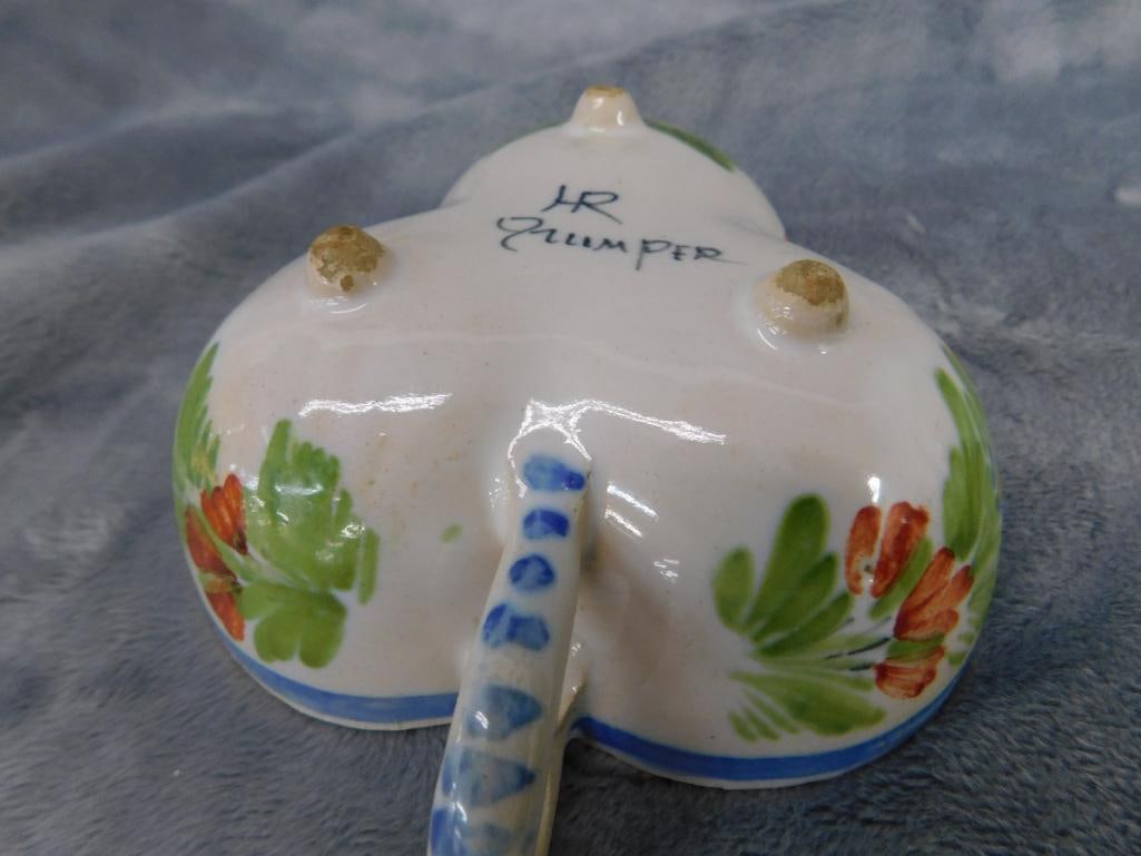 Box Lot - Wedgwood Vase - Argyle Vase - 2 Belleek Leaf Plates - Quimper Dish - 12
