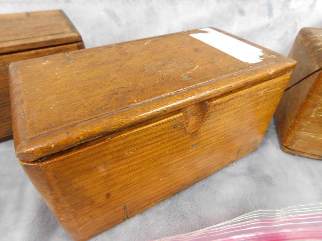 Group of 4 Multi Folding Sewing Parts Boxes - Bag of Machine Parts - Vintage Sewing Pad - 3
