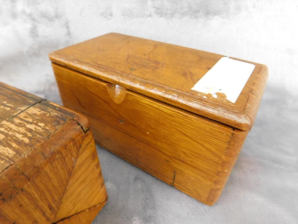 Group of 4 Multi Folding Sewing Parts Boxes - Bag of Machine Parts - Vintage Sewing Pad - 5