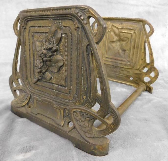 Vintage Expandable Metal Book Holder - Floral Theme - 6" x 8" x 6.75" Closed (1 of 6)