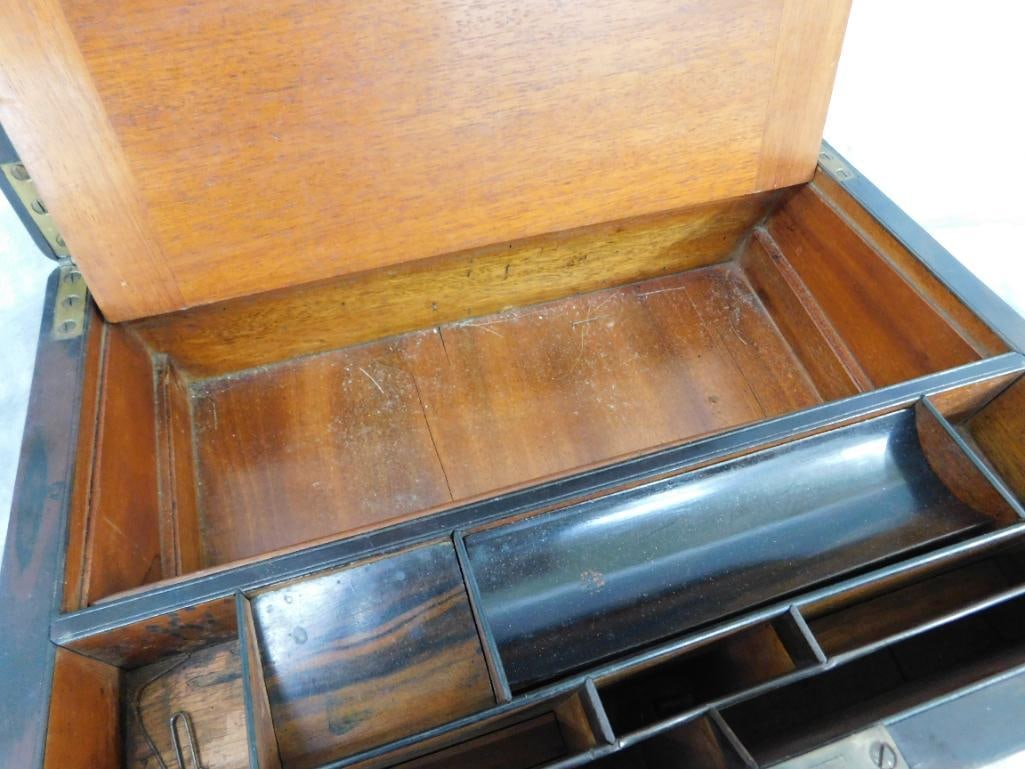 Vintage Lap Desk With Mother of Pearl Inlay - 6.25" x 14" x 10" - 10