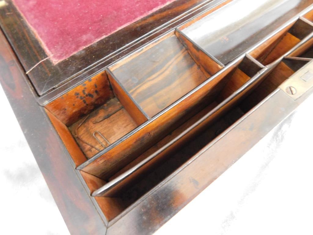 Vintage Lap Desk With Mother of Pearl Inlay - 6.25" x 14" x 10" - 7