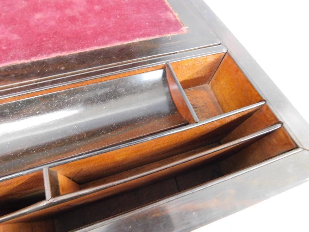 Vintage Lap Desk With Mother of Pearl Inlay - 6.25" x 14" x 10" - 9