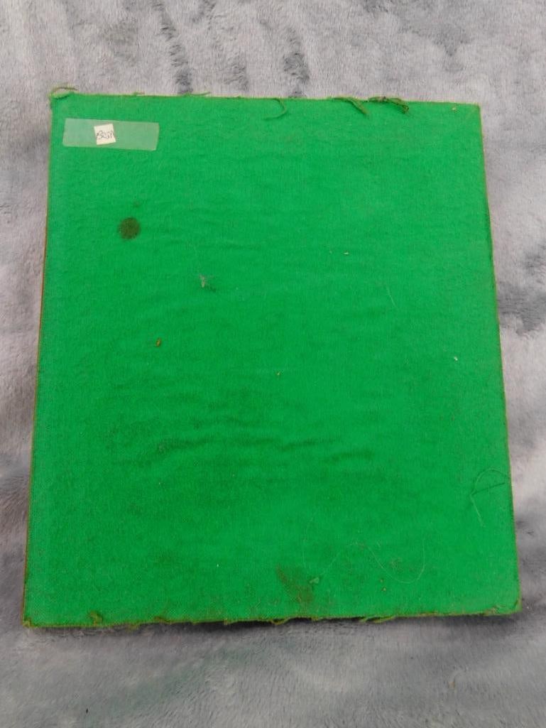 2 Vintage Enamel on Metal Frame Art - Signed V. Pevert - Each 8" x 7" - 5