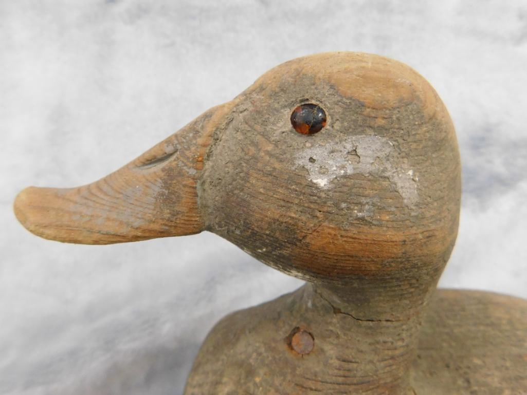 Vintage Wood Duck Decoy - 5.75" x 10" x 5" - 2