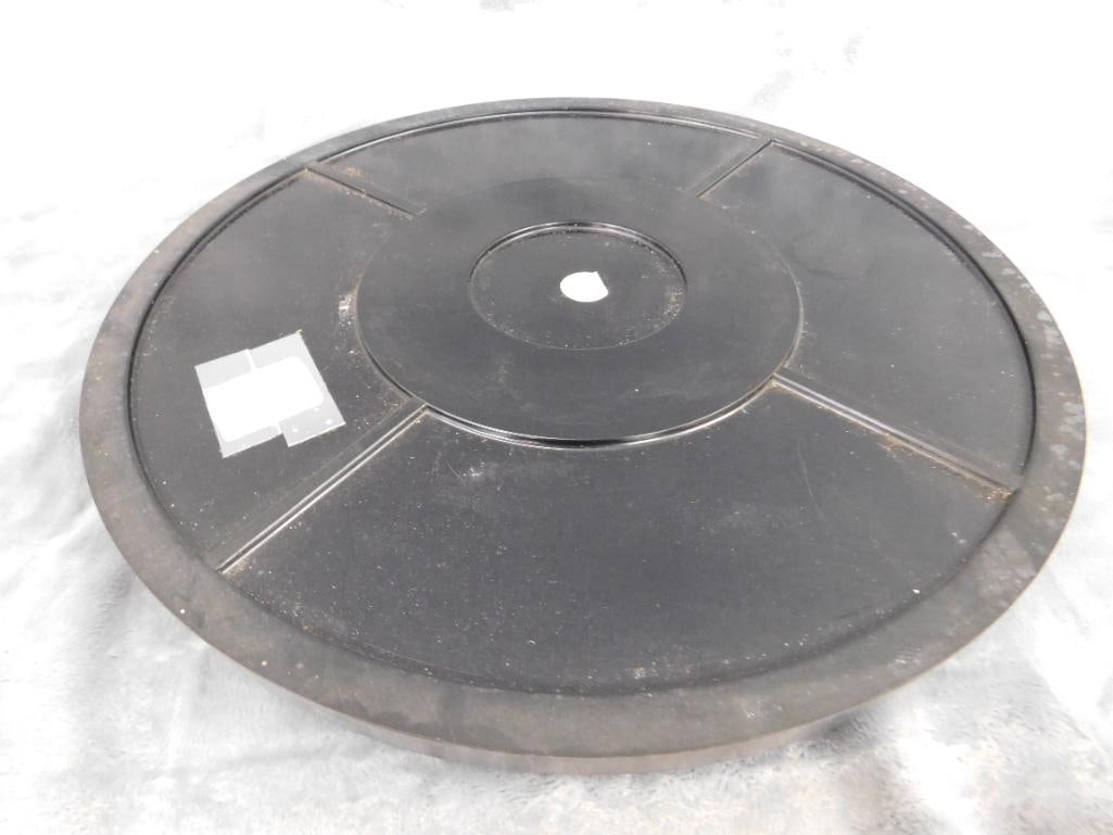 MCM Mid Century Lazy Susan With Funky Glass Trays - 3" x 14" - 3