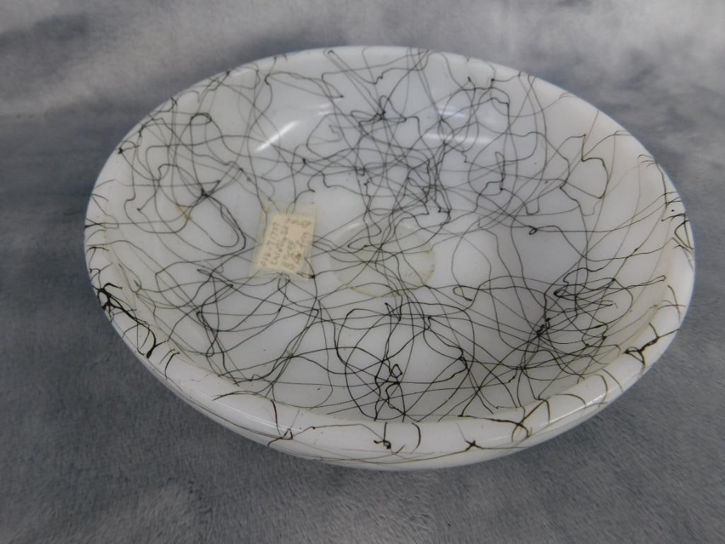 MCM Mid Century Lazy Susan With Funky Glass Trays - 3" x 14" - 6