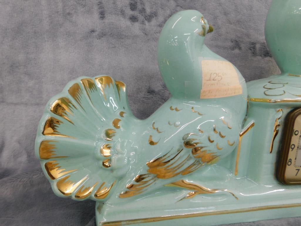 Vintage Ceramic "Scout" Wind Up Mantle Clock - 10.5" x 15" x 3.5" - 2