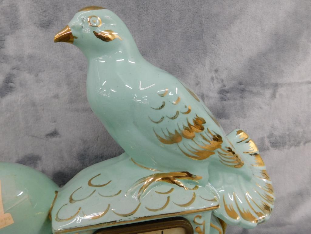 Vintage Ceramic "Scout" Wind Up Mantle Clock - 10.5" x 15" x 3.5" - 4