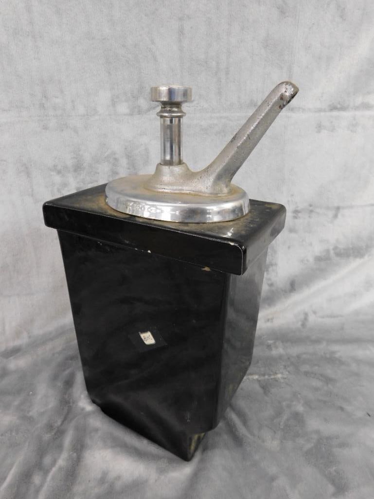 Vintage Soda Fountain Syrup Dispenser - "Chocolate" - 14" x 4.25" x 7.5" - 8