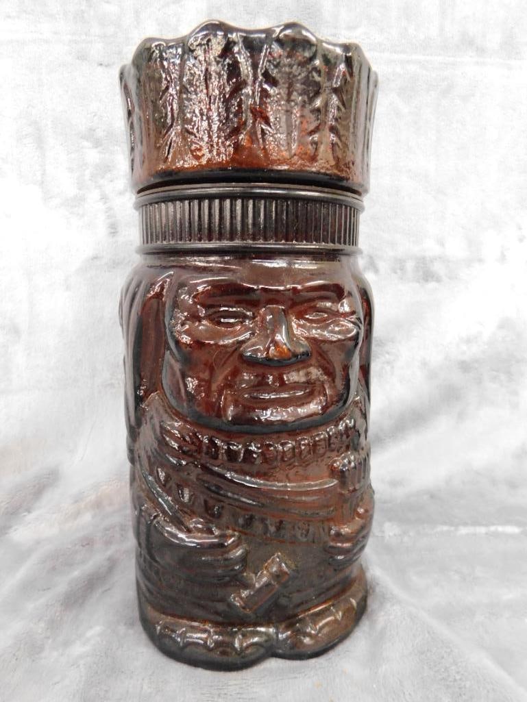 Pair of Vintage Dutch Masters "The Chieftain" Glass Cigar Humidors - Each 10" x 5" - 2